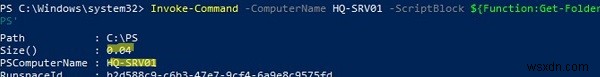 PowerShell:รับขนาดโฟลเดอร์บนดิสก์ใน Windows 