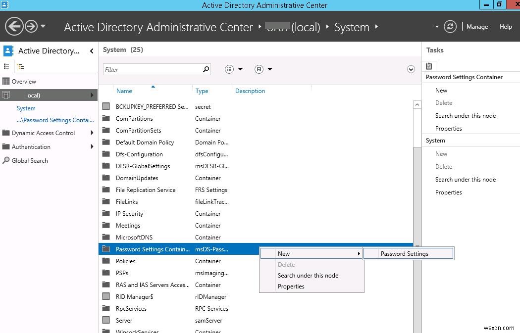 นโยบายรหัสผ่านแบบละเอียดใน Active Directory 