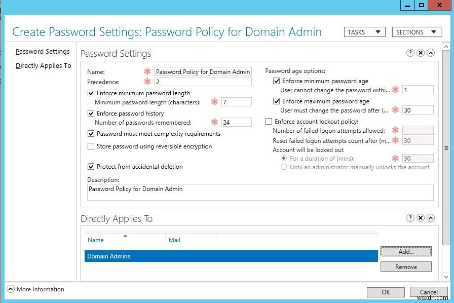 นโยบายรหัสผ่านแบบละเอียดใน Active Directory 