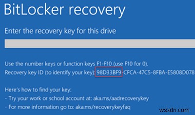 การจัดเก็บคีย์การกู้คืน BitLocker ใน Active Directory 