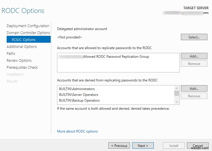 ติดตั้งและกำหนดค่าตัวควบคุมโดเมนแบบอ่านอย่างเดียว (RODC) บน Windows Server 2019/2022 