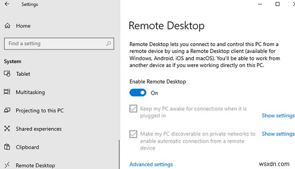 วิธีเปิดใช้งาน Remote Desktop Protocol (RDP) บน Windows 