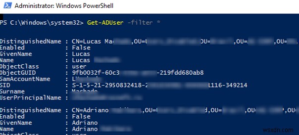 Get-ADUser:ค้นหาข้อมูลผู้ใช้ Active Directory ด้วย PowerShell 