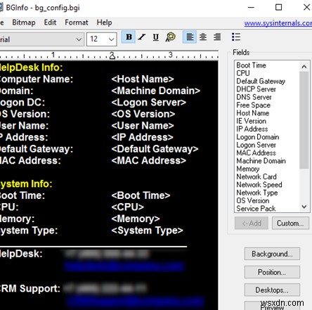 แสดงข้อมูลระบบบนเดสก์ท็อป Windows ด้วย BgInfo 