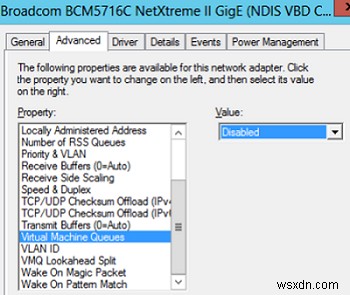 ประสิทธิภาพเครือข่ายไม่ดีบน Hyper-V VM ใน Windows Server 2019 