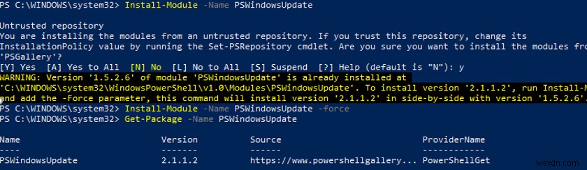 จัดการ Windows Updates ด้วย PSWindowsUpdate PowerShell Module 