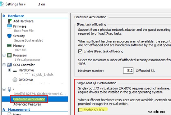 กำหนดค่า SR-IOV สำหรับ Hyper-V Virtual Machines บน Windows Server 