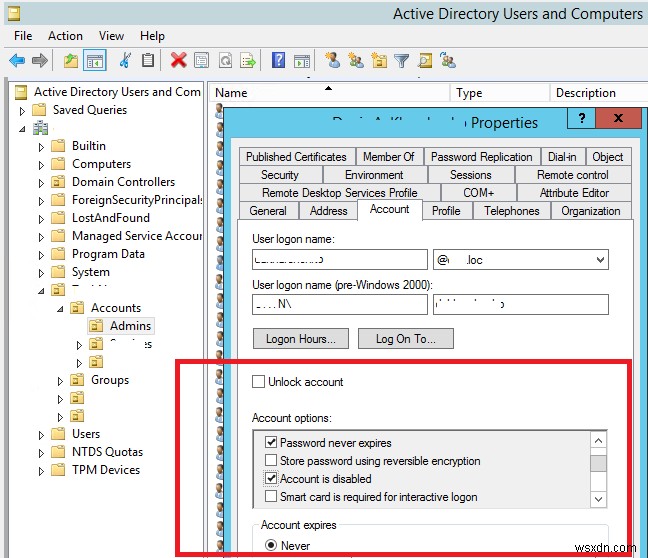 การแปลงค่าแอตทริบิวต์ UserAccountControl ใน Active Directory 