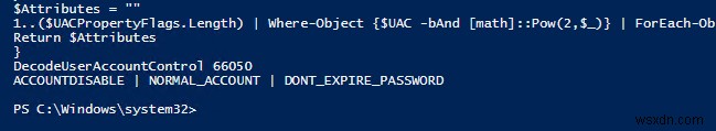 การแปลงค่าแอตทริบิวต์ UserAccountControl ใน Active Directory 