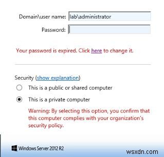 จะเปลี่ยนรหัสผ่านที่หมดอายุผ่าน Remote Desktop Web Access บน Windows Server ได้อย่างไร 