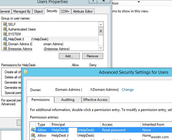 การมอบหมายสิทธิ์การดูแลระบบใน Active Directory 