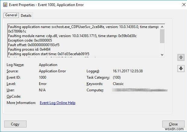 แก้ไข:CDPUserSvc หยุดทำงานใน Windows 10 / Windows Server 2016 