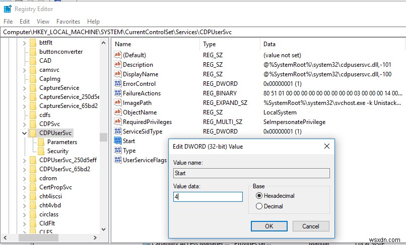 แก้ไข:CDPUserSvc หยุดทำงานใน Windows 10 / Windows Server 2016 