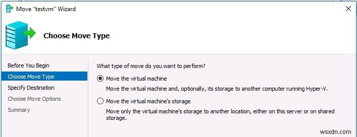 การกำหนดค่า Hyper-V Live Migration โดยไม่มี Failover Clustering 