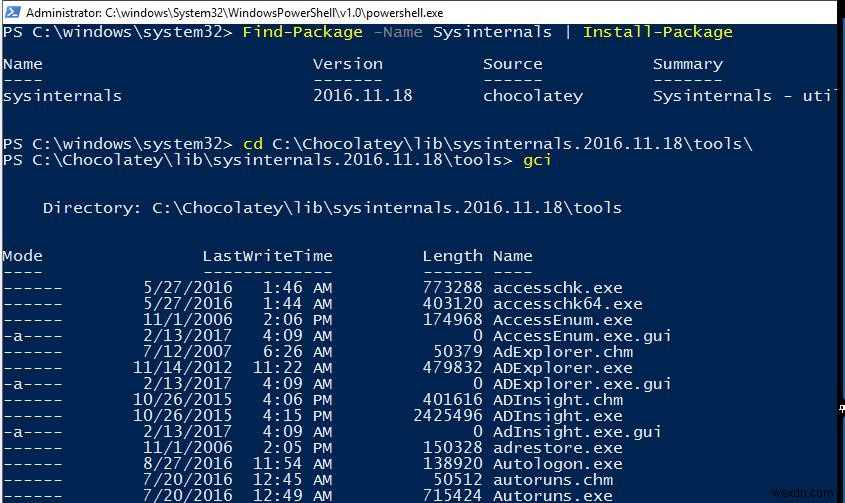 การใช้ PowerShell PackageManagement ใน Windows 10 