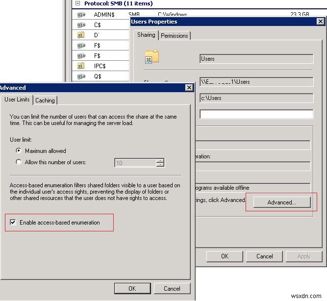 วิธีเปิดใช้งาน Access-Based Enumeration (ABE) บน Windows Server 