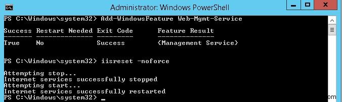 การจัดการ IIS ระยะไกลใน Windows Server 2016/2012 R2 