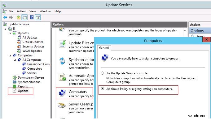 การตั้งค่านโยบายกลุ่ม WSUS เพื่อปรับใช้การอัปเดต 