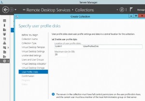 ดิสก์โปรไฟล์ผู้ใช้บน Windows Server 2012 R2 / 2016 RDS 