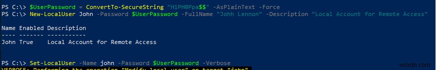 การจัดการผู้ใช้ภายในเครื่องและกลุ่มด้วย PowerShell 