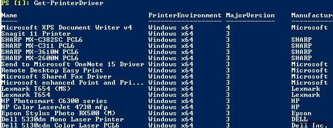 การจัดการเครื่องพิมพ์และไดรเวอร์ด้วย PowerShell ใน Windows 10 / Server 2016 