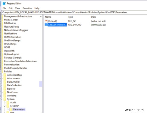 ข้อผิดพลาดในการตรวจสอบสิทธิ์ RDP:การเข้ารหัส CredSSP Oracle Remediation 