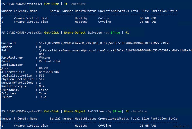 การจัดการดิสก์และพาร์ติชั่นด้วย Windows PowerShell 