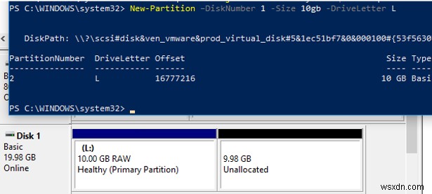 การจัดการดิสก์และพาร์ติชั่นด้วย Windows PowerShell 