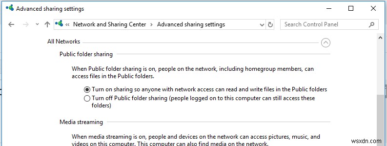 การแชร์ไฟล์และเครื่องพิมพ์แบบไม่ระบุชื่อโดยไม่มีรหัสผ่านใน Windows 10 / Server 2016 