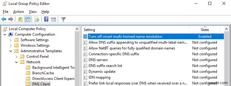 ความละเอียด DNS ผ่าน VPN ไม่ทำงานบน Windows 10 