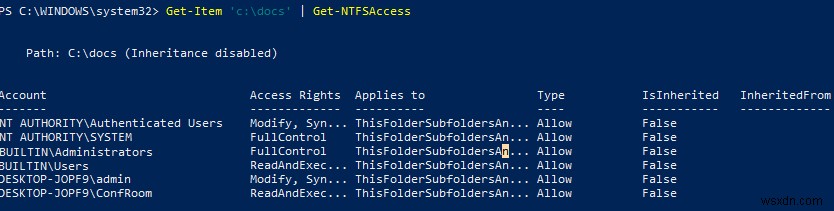 วิธีจัดการสิทธิ์ NTFS ด้วย PowerShell 