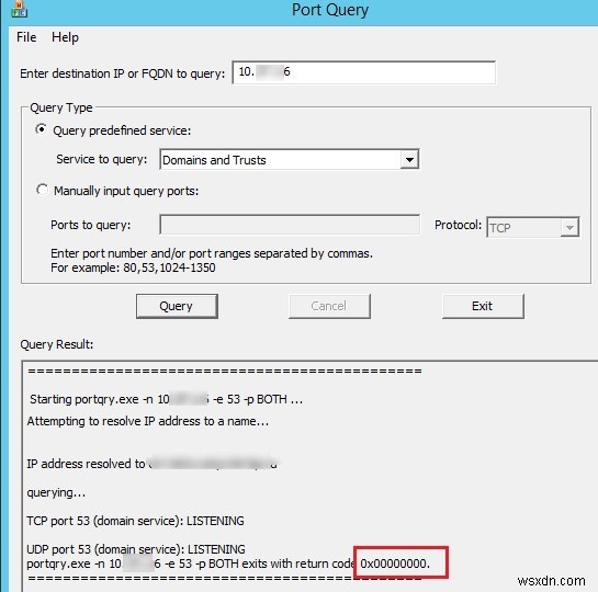 การใช้ PortQry เพื่อตรวจสอบพอร์ตที่เปิด TCP/UDP (เครื่องสแกนพอร์ต) 