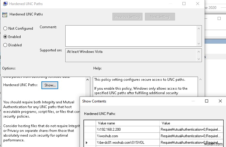 ไม่สามารถเข้าถึงโฟลเดอร์ SYSVOL และ NETLOGON จาก Windows 10 