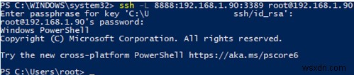 Native SSH Port Forwarding (Tunneling) บน Windows 10 