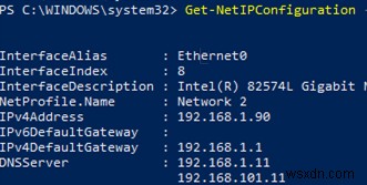 การกำหนดค่าการตั้งค่าอะแดปเตอร์เครือข่ายด้วย PowerShell:ที่อยู่ IP, DNS, เกตเวย์เริ่มต้น, เส้นทางแบบคงที่ 