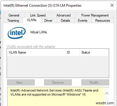 การกำหนดค่าอินเทอร์เฟซ VLAN บน Windows 10/Windows Server 2016 