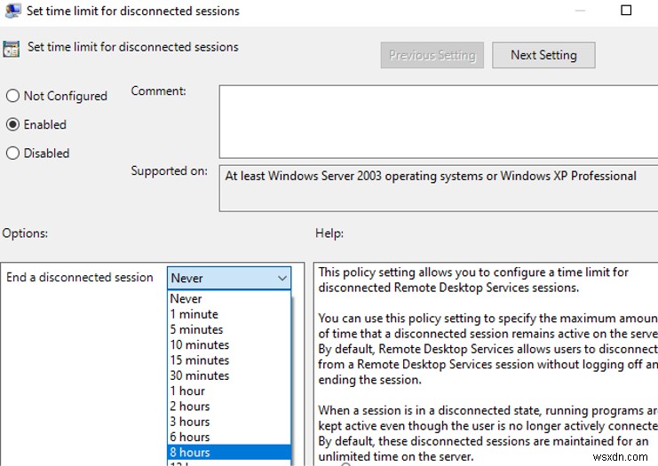 การกำหนดค่า RDP/RDS Sessions Limits (Timeouts) บน Windows 