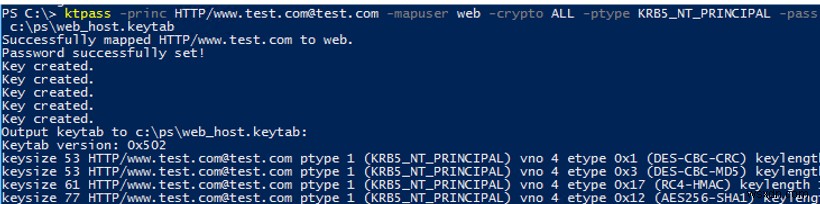 การสร้างไฟล์ Keytab สำหรับการตรวจสอบสิทธิ์ Kerberos ใน Active Directory 