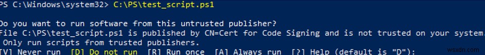 วิธีการลงนามสคริปต์ PowerShell (PS1) ด้วยใบรับรองการลงนามรหัส 