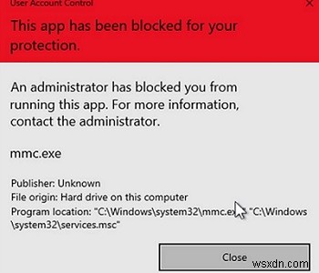 UAC:แอปนี้ถูกบล็อกเพื่อการปกป้องของคุณบน Windows 10 