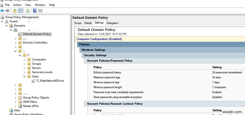 การกำหนดค่านโยบายรหัสผ่านโดเมนใน Active Directory 