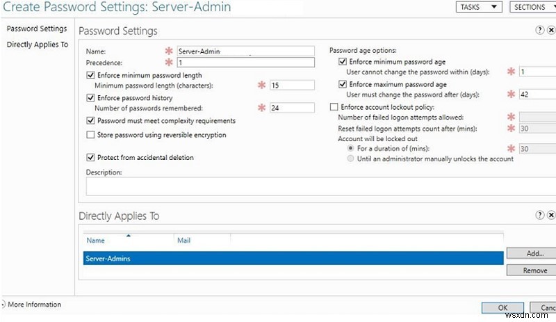 การกำหนดค่านโยบายรหัสผ่านโดเมนใน Active Directory 