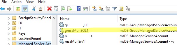 การใช้บัญชีบริการที่มีการจัดการ (MSA และ gMSA) ใน Active Directory 