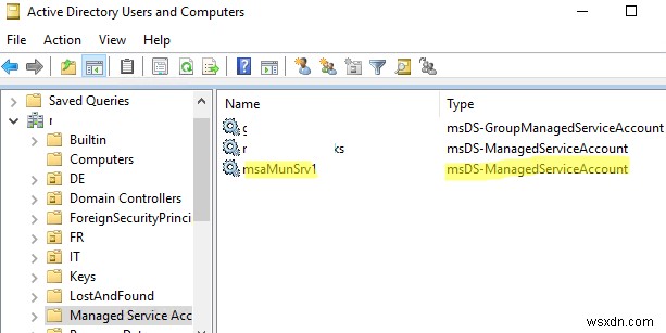 การใช้บัญชีบริการที่มีการจัดการ (MSA และ gMSA) ใน Active Directory 