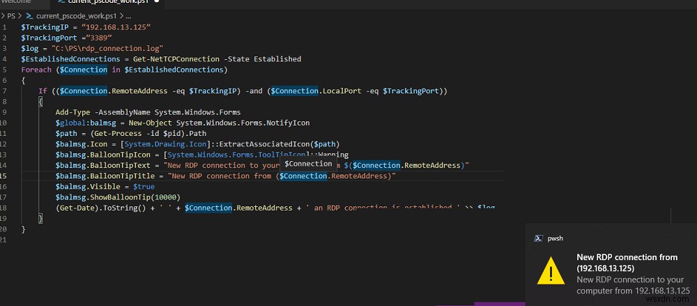 การตรวจสอบการเชื่อมต่อ TCP/IP ที่ใช้งานอยู่บน Windows ด้วย PowerShell 