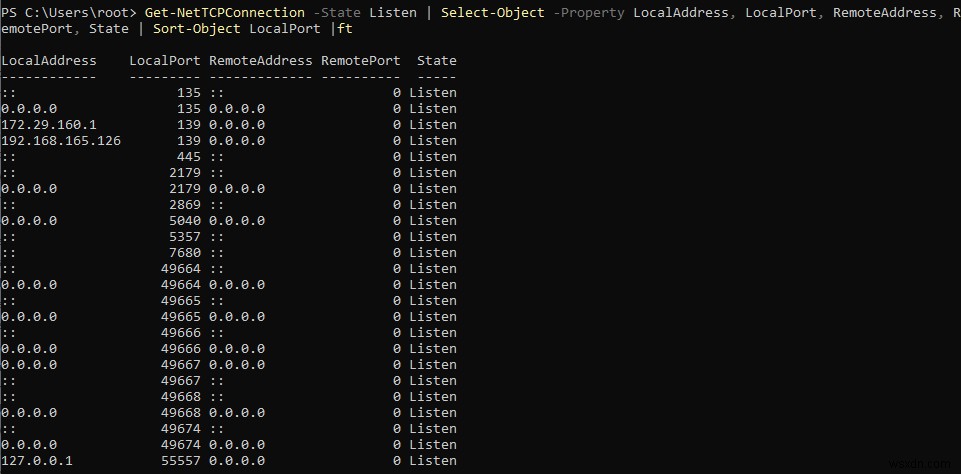 การตรวจสอบการเชื่อมต่อ TCP/IP ที่ใช้งานอยู่บน Windows ด้วย PowerShell 