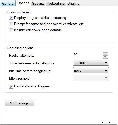 การโทรซ้ำอัตโนมัติสำหรับการเชื่อมต่อ VPN ใน Windows 8/10/2012 
