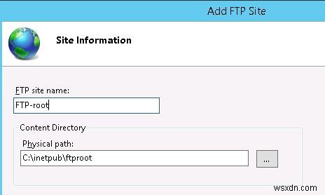 FTP ผ่าน SSL (FTPS) บน Windows Server 2012 R2 