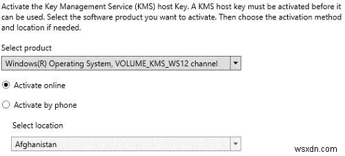 การติดตั้งเซิร์ฟเวอร์ KMS บน Windows Server 2012 R2 