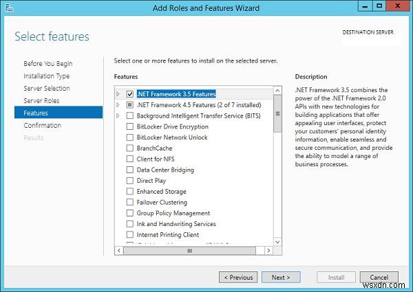 วิธีการติดตั้ง .NET Framework 3.5 บน Windows Server 2012 R2 